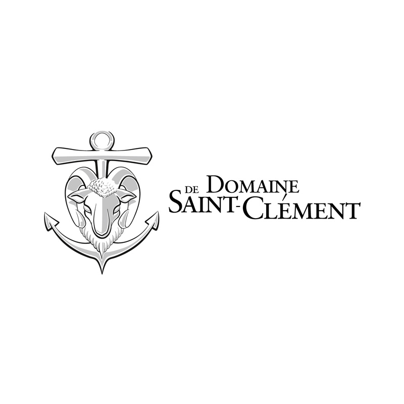 Version du logo Domaine de Saint Clément en gris pour l'impression de carton - Graphiste vin