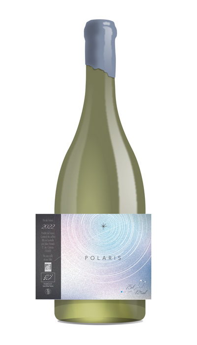 Création de l'habillage de la bouteille de vin Polaris