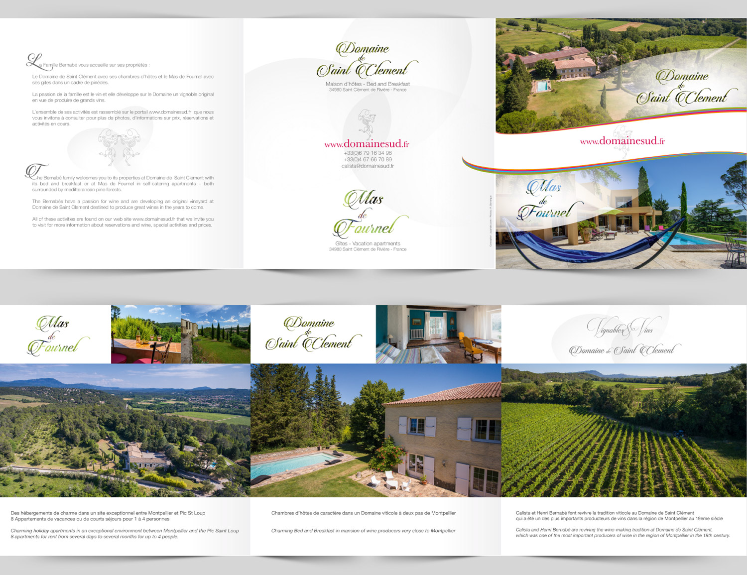 Création de la plaquette de vin et tourisme du Domaine de Saint-Clément