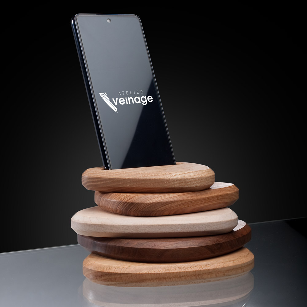 Support de téléphone bois de créateur - CAIRN - Designer Atelier Veinage